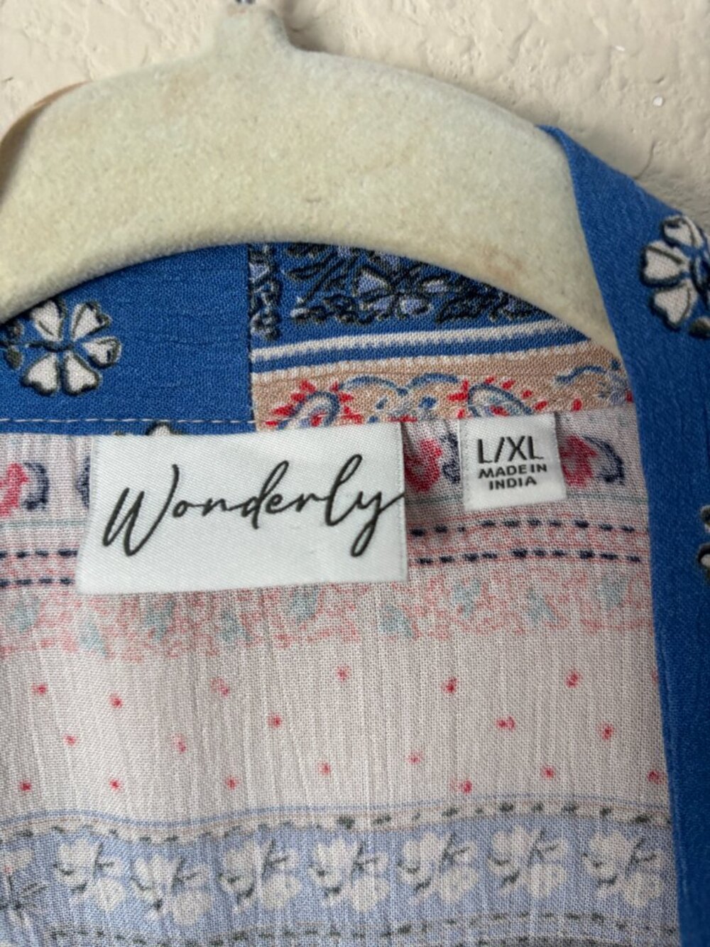 Wonderly L/XL Boho Patchwork Printed Longline Open Front Kimono Duster - Picture 2 of 10